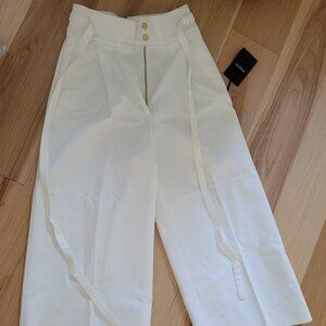 BNWT Rochas Paris White Designer Pants – Size 38, High-Waisted Luxury Trousers